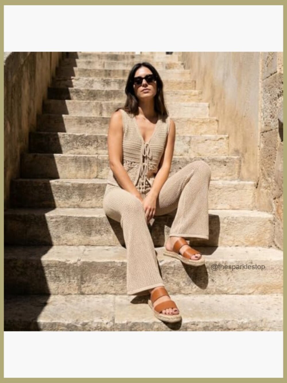 Double Strap Espadrille Slide Sandal with Cushioned Footbed - Picture 5 of 7